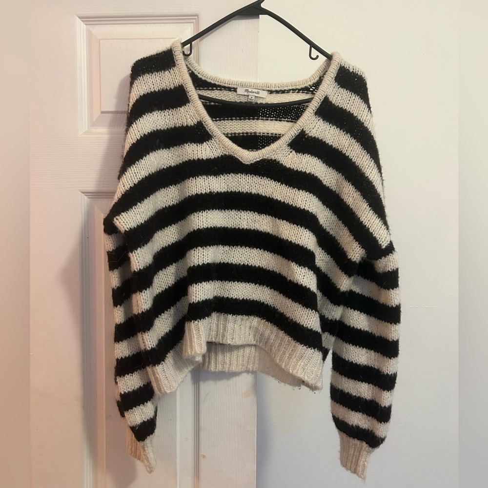 Black and White Striped Madewell Sweater